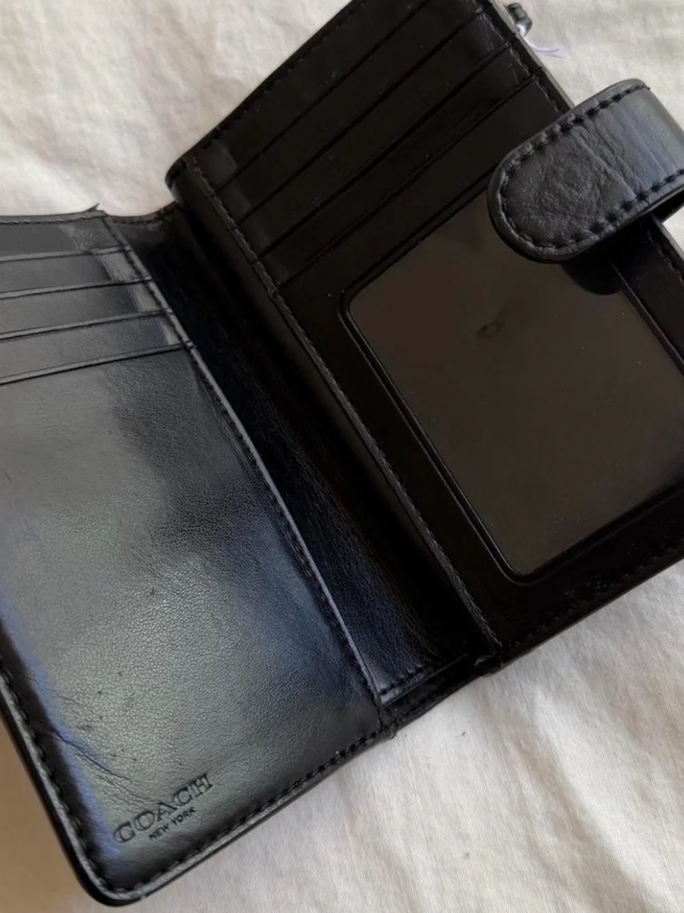 Vintage Coach Brown Signature Canvas Wallet with Black Tab
